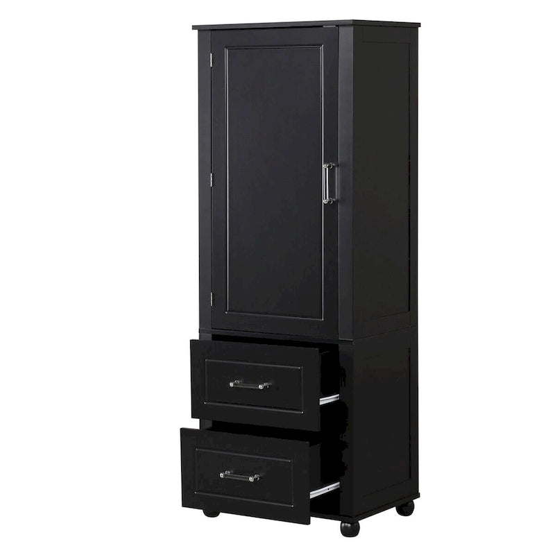 Tall Freestanding Bathroom Storage Cabinet with Two Drawers