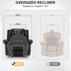 Breathable Leather Massage Recliner Chair Manual Living Room Reclining Sofa