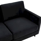 3-Seater Upholstered Velvet Sofa with Black Stainless-Steel Base