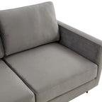3-Seater Upholstered Velvet Sofa with Black Stainless-Steel Base