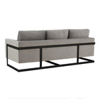 3-Seater Upholstered Velvet Sofa with Black Stainless-Steel Base
