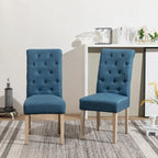 5-Piece Round Dining Set with Cross-Buck Pedestal Table & 4 Tufted Chairs