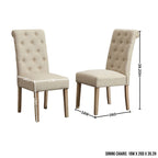 5-Piece Round Dining Set with Cross-Buck Pedestal Table & 4 Tufted Chairs