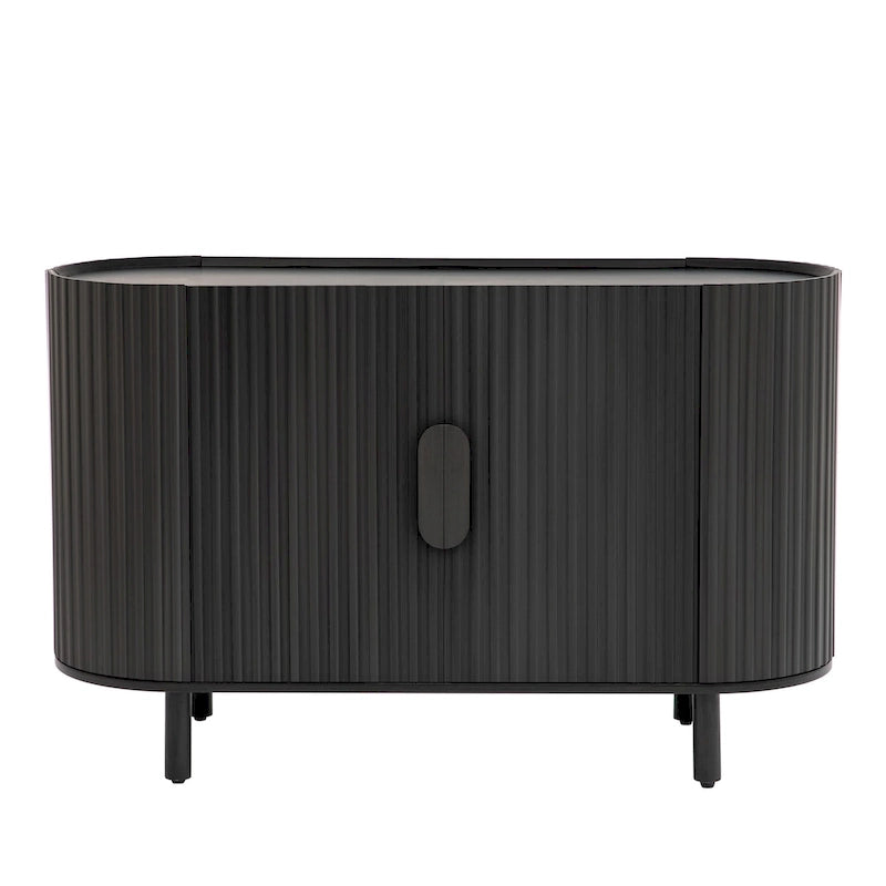 Curved Design Light Luxury Sideboard with Adjustable Shelves