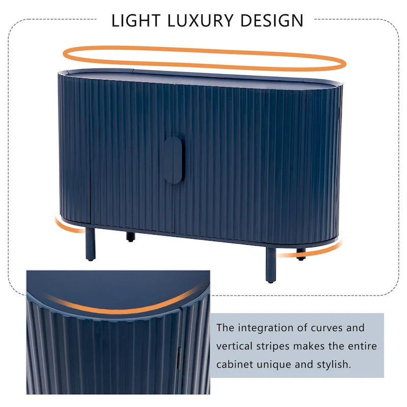 Madia di Lusso con Design Curvo e Ripiani Regolabili