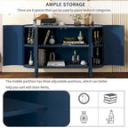 Curved Design Light Luxury Sideboard with Adjustable Shelves