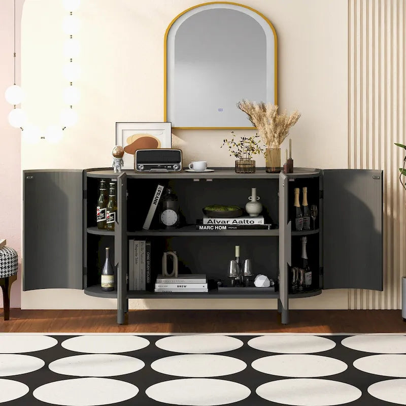 Madia di Lusso con Design Curvo e Ripiani Regolabili