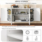 Curved Design Light Luxury Sideboard with Adjustable Shelves