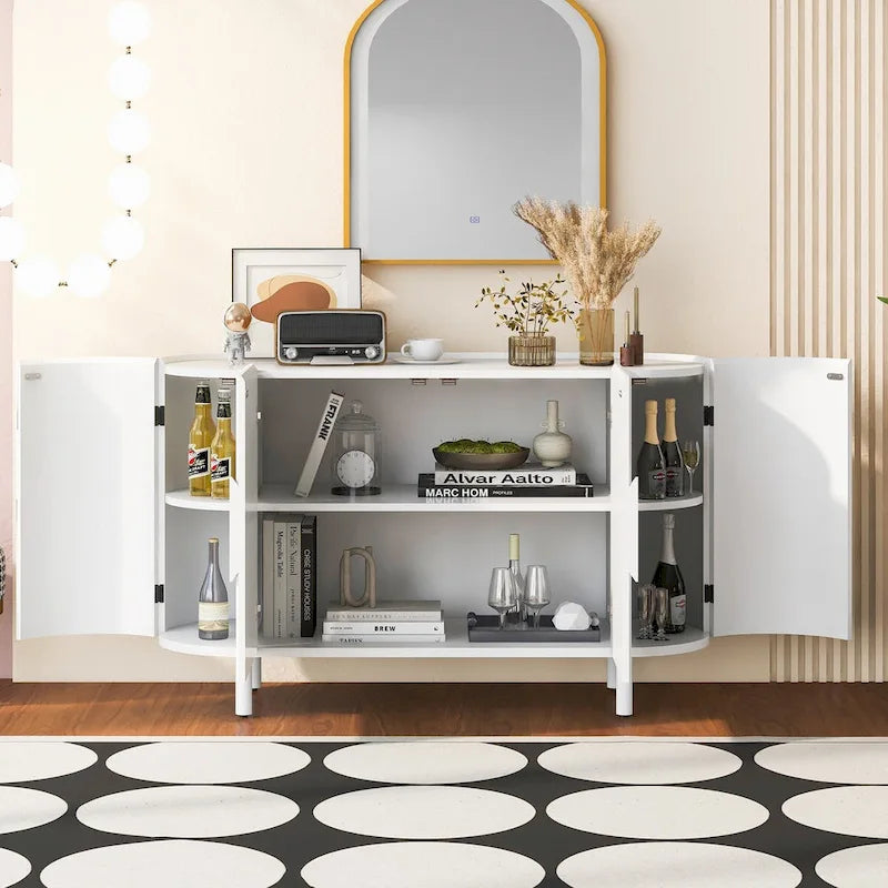 Madia di Lusso con Design Curvo e Ripiani Regolabili