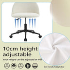Mid-Back Boucle Upholstered Swivel Office Chair with Adjustable Height & Wheels