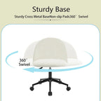 Mid-Back Boucle Upholstered Swivel Office Chair with Adjustable Height & Wheels