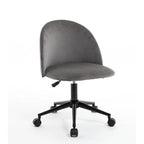 Mid-Back Boucle Upholstered Swivel Office Chair with Adjustable Height & Wheels