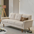 Modern Fabric Indoor Sofa with Cushions and Solid Wood Legs