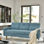 Modern Fabric Indoor Sofa with Cushions and Solid Wood Legs