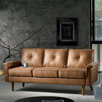 Modern Fabric Indoor Sofa with Cushions and Solid Wood Legs