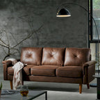 Modern Fabric Indoor Sofa with Cushions and Solid Wood Legs
